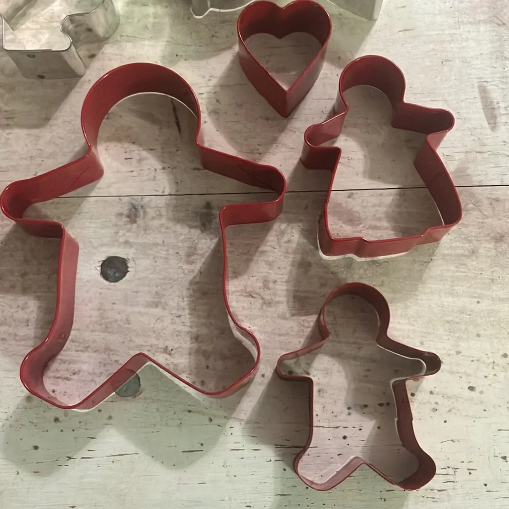 Lot of 10 Metal Christmas Cookie Cutters